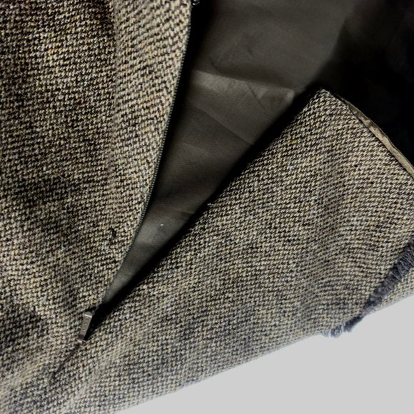 Eddie Bauer Womens Skirt Size 6 Wool Blend Brown Houndstooth Paneled - Picture 5 of 8